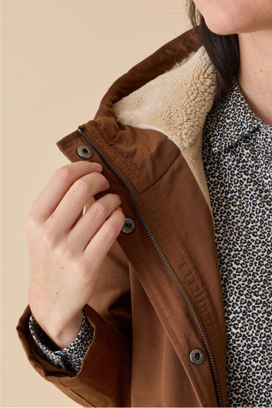 Parka longue unie capuche femme - vêtement tendance Diplodocus