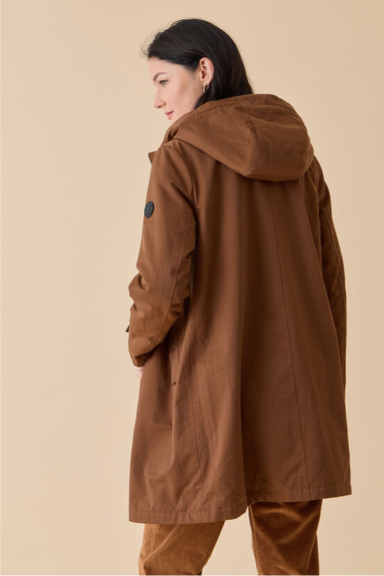 Parka longue unie capuche femme - vêtement tendance Diplodocus